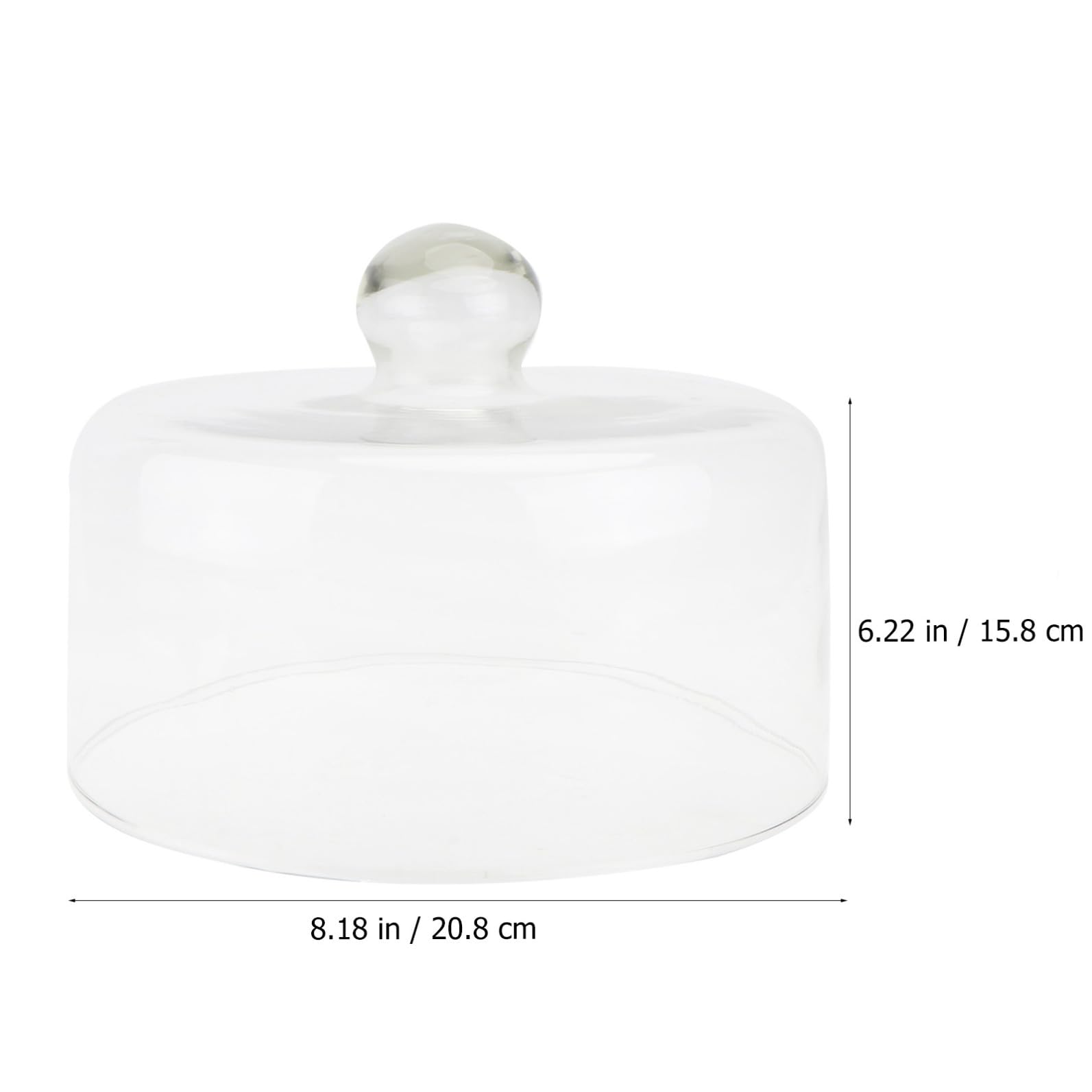Cubierta de Pastel de Vidrio Transparente, Tapa Protectora de Alimentos sin Plomo, Tamaño Mediano, Cúpula para Cocina y Buffet, Cobertura Antipolvo para Tartas y Aperitivos