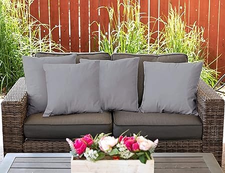 Image of Premium Polyester Fiber Cushion Fillers - Pack of 5 Pcs | 24 x 24 Inches | Light Grey| Cushions, Sofa Pillow, Cushion for Sofa, Cushion for Bed, Decorative Pillow, Pillow for Support