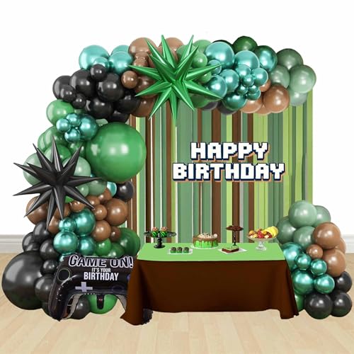 Kit de grinalda de arco Pixel balões de festa de jogo balões de alumínio decorações de festa teática