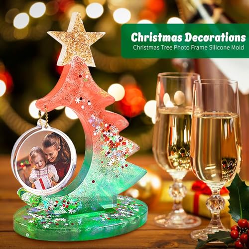 Bymivofun Christmas Tree Photo Frame Silicone Mould, Large 3D Christmas Tree Resin Moulds - Image 4