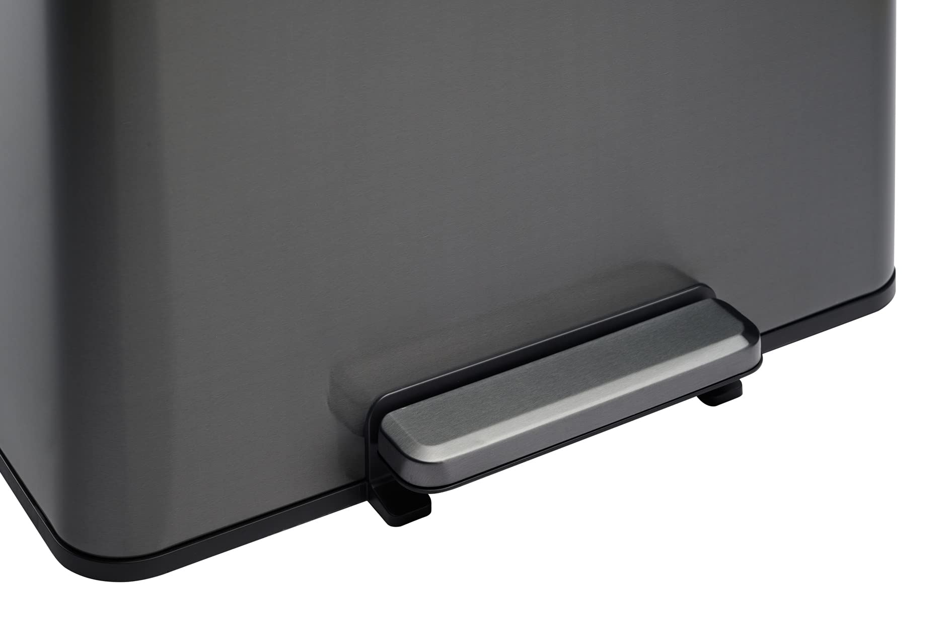 Rubbermaid Stainless Steel Metal Step-On Trash Can for Home and Kitchen, Charcoal, 12 Gallon, 2112520