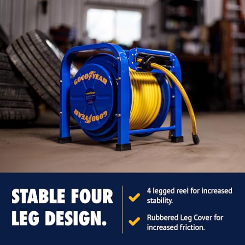Image of Goodyear Retractable Air Hose Reel, 3 /8 inch x 100 Feet, 300 PSI