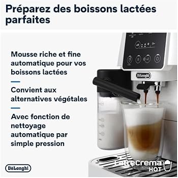 Magnifica Start ECAM220.61.W, Máquina de Café Totalmente Automática de Grano, 4 Recetas con un Solo Toque, Espumador de Leche Automático Latte Crema, Panel de Control Suave al Tacto, Blanco4