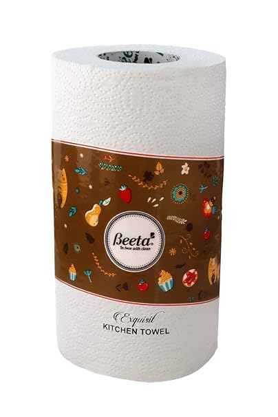 Beeta Premium White Kitchen Tissue Towel Roll | Pack of 4 | 50 Pulls x 4 ply