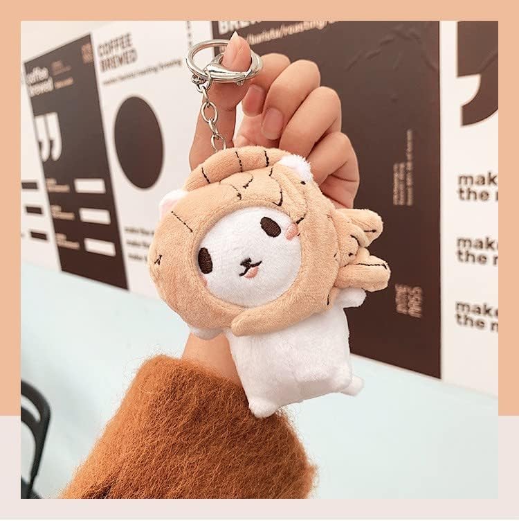 Miniatura 3 de Llavero corto para mujer, diseño de gato Taiyaki, colgante creativo de animales, colgante de muñeca desmontable