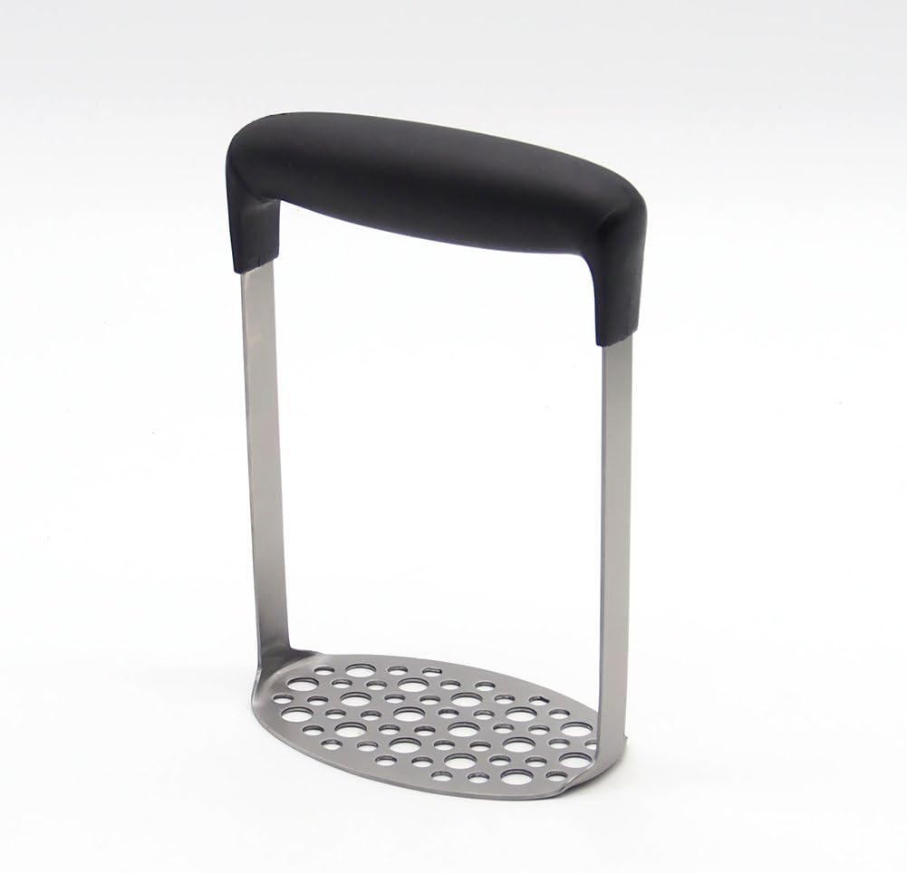 Stainless Steel Potato Masher, Non-Slip Handle, Kitchen Utensils with 6mm and 9mm Mesh for Vegetables, Fruits, Eggs, Mashed Potatoes