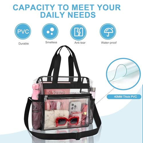 Image of Busiuw Clear Bag for Stadium Events Stadium Approved Clear Tote Bag 12x12x6