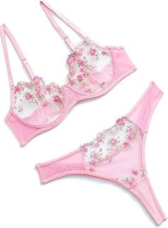 The Seventh Muse's The Blush Spell Floral Lace Embroidered Lingerie Set | Blush Pink Price In India