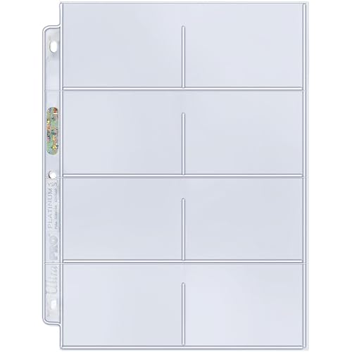 Ultra Pro 8-Pocket Platinum Page with 3-1/2" X 2-3/4" Pockets 100 ct.