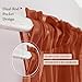 MIULEE Terracotta Linen Textured Sheer Curtains 2 Panels for Bedroom/Living Room Semi Transparent Voile Drapes Rust Boho Orange Rustic Fall Decor Window Panels Rod Pocket, W 54 x L 84 Inches Long
