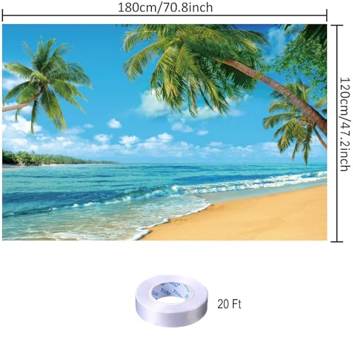 Fondo Fotográfico Playa Hawaii 70.8 x 47.2 Pulg miniatura 2