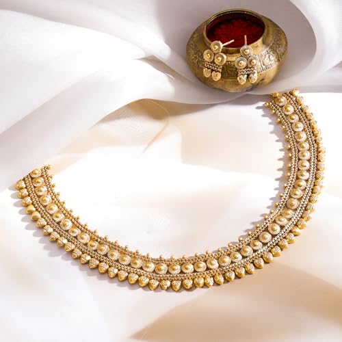 Image of Rubans Gold Plated Royal Necklace Set for Women Stylish