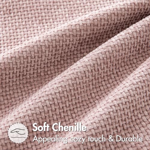 Image of MIULEE Pack of 2 Couch Throw Pillow Covers 20x20 Inch Aesthetic Pink Modern Boho Accent Decorative Pillow Covers Soft Cute Chenille Farmhouse Cushion Covers for Home Decor Bed Sofa Living Room