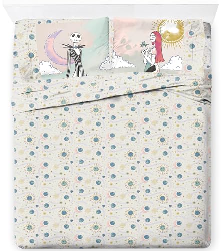 Jay Franco Disney Nightmare Before Christmas Queen Size Sheet Set - Super Soft 4 Piece Bedding Set - Ombre Microfiber Sheets Includes Reversible Pillow Covers