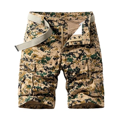 Short d'été décontracté à cinq points pour homme avec multi-poches style camouflage