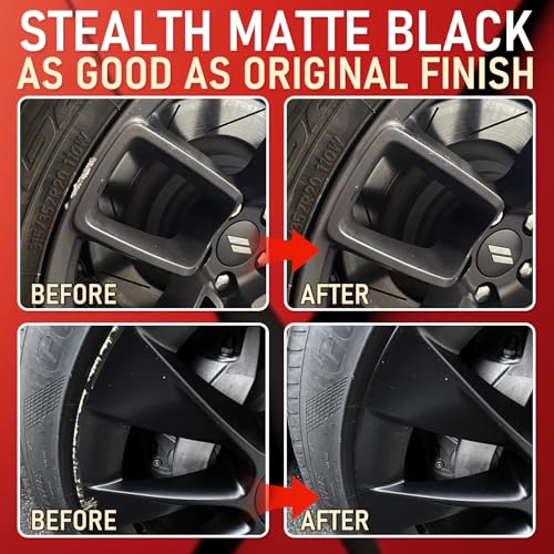 Image of Wheel Scratch Repair Kit, Matte Black Rim Paint Pen for Curb Rash