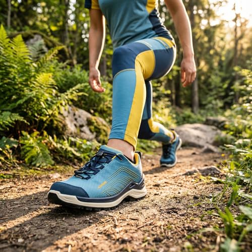 LOWA Multifunktionsschuhe Zirrox 2 GTX Lo SL Ws wasserdichte und komfortable Damen Outdoorschuhe mit griffiger Laufsohle Blue/Yellow EU 38