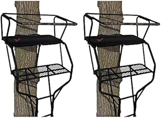 Big Game Guardian DXT High Quality Lightweight Portable 2 Person Hunting Outside Tree Ladder Stand, 18 Foot Tall Climbing System (2 Pack)