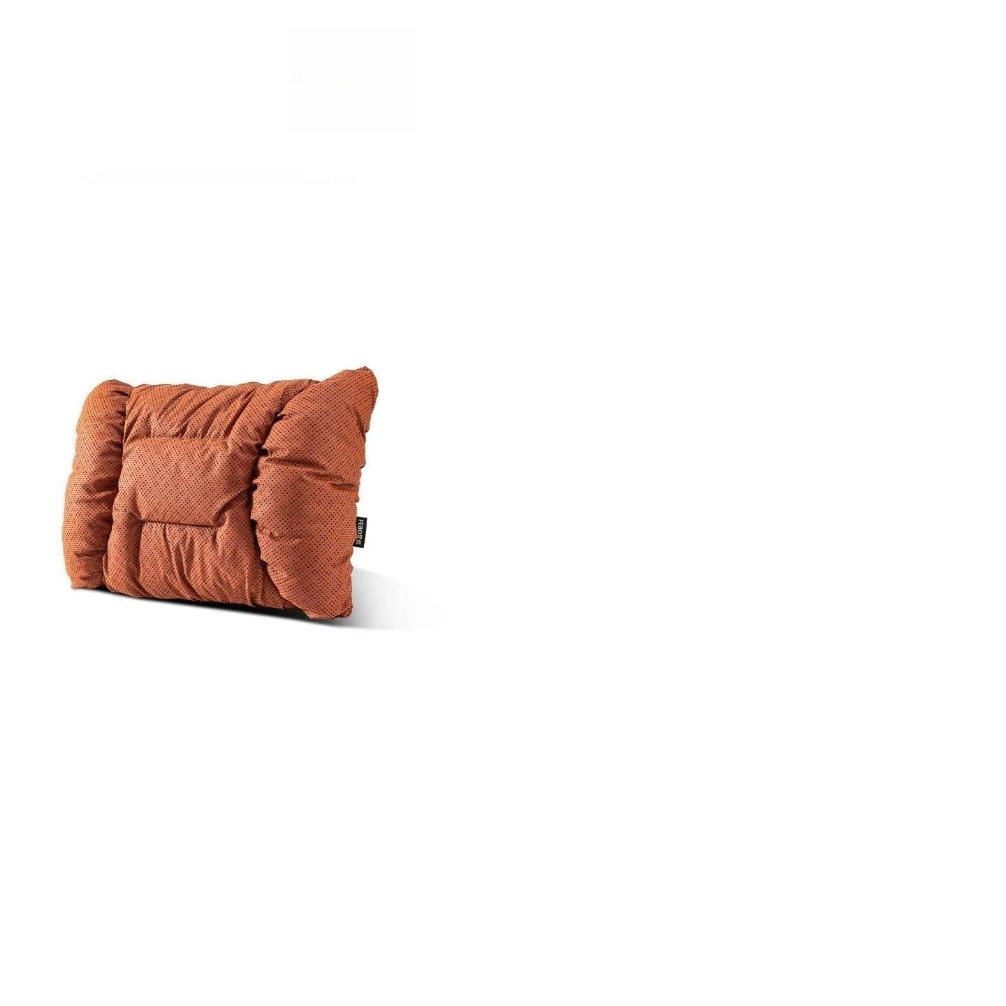 Hviyroi car seat cushion Car Neck Pillow Lumbar Support Set Breathable Faux Leather Seat Cushions Universal(Orange Backrest)