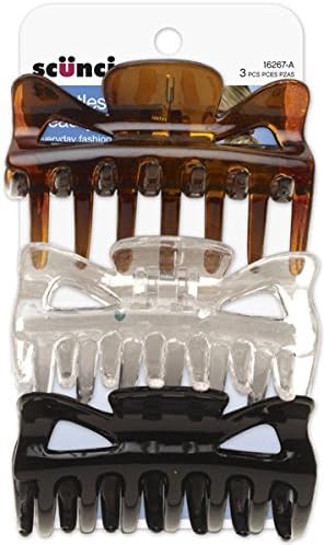 Effortless Beauty Basic Jaw Clips, Assorted Colors, 3-Count