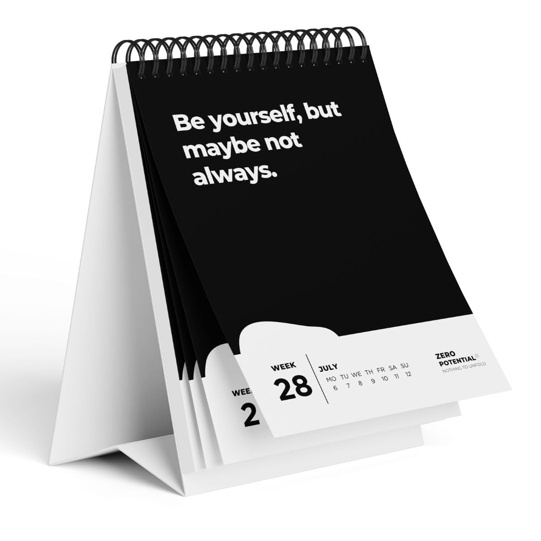 Calendrier De Table Démotivant 2026 Français A6 - 52 Semaines Avec Dictons Sarcasmes - Cadeau Bureau Humour Noir