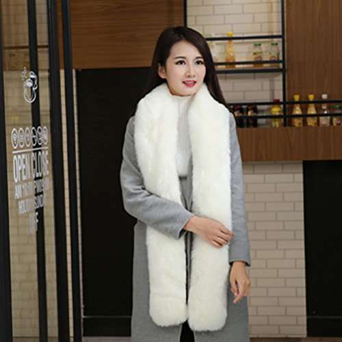 Faux Fur Shawl Men Women's Extra Large Winter Warm Faux Fox Raccoon Fur Collar Stole Long Scarf Shawl3