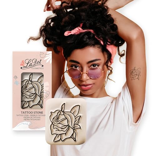 LaDot – Tampon tatouage Rose en céramique, tatouage temporaire sans aiguille, hypoallergénique et résistant à l’eau, idéal pour enfants et adultes