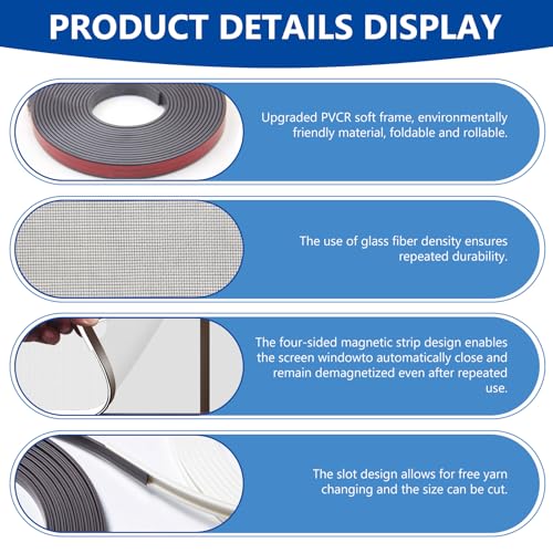 Fliegengitter Fenster Magnet, DTY Insektenschutz Magnetfenster, Fliegengitter mit Magnet Rahmen, 120 X 130 cm, Einfache Montage Ohne Bohren, Von Insekten/Fliegen/Moskitos In Raum