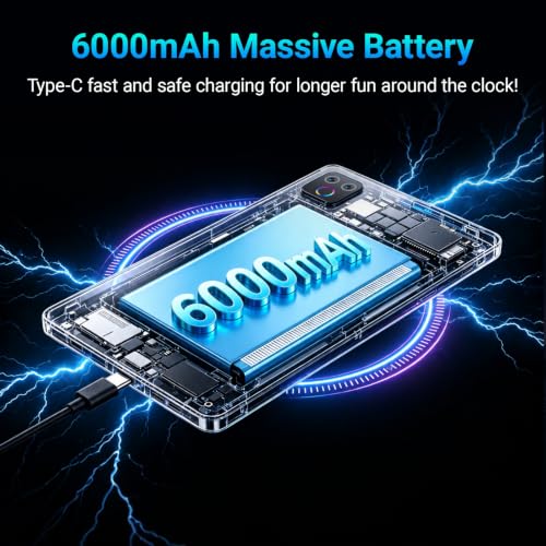 Image of Gleeso Tablet, Android 16 Tablet, 36GB RAM 128GB ROM 1TB TF, 10 Inch Tablet, 8 core, 6000mAh Battery, Fast Charging, HD Display, Dual Camera, Face Unlock, Widevine L1, WiFi 6 BT5.4