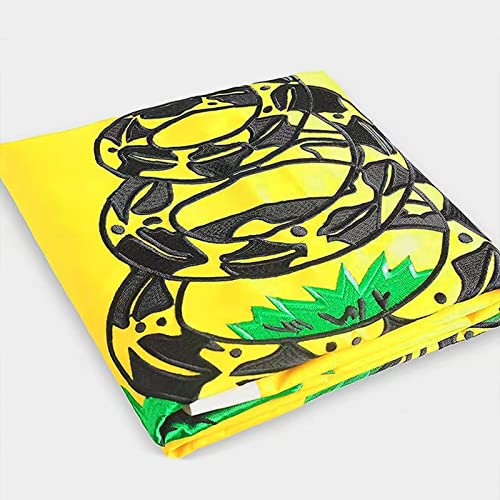 Embroidery Gadsden Flag 3X5 Dont Tread On Me Flag Double Sided Heavy Duty 340D Nylon Cloth Vivid Color Anti-Fading Tea Party Rattlesnake Banner With 2 Brass Grommets #TOP2