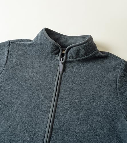 Image of Toddler Boys Girls Fleece Jacket Lightweight Fall Spring 2-12 Years | Soft Anti-Pilling Fleece, Easy Zip-Up, Hand-Warm Pockets, Windproof Stand Collar, Wear Alone or as Layer, Ideal for School