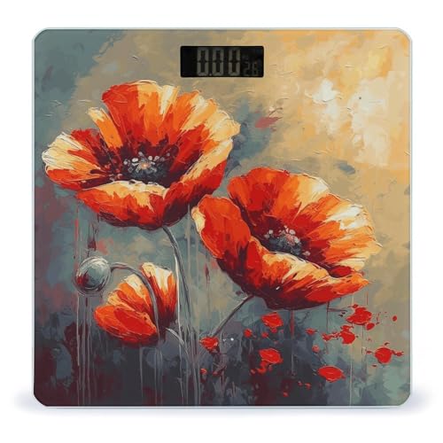 Báscula digital Simple Flower con vidrio templado 26x26 cm
