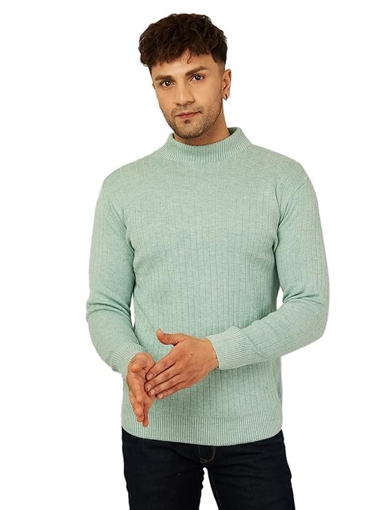 Image of Kvetoo Men High Neck Full Sleeve Winter Woolen Sweater