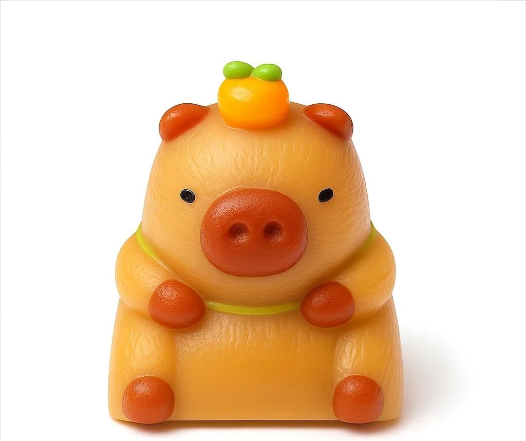 Cute Capybara Artisan Keycap R1 SA Profile Custom Cartoon Replacement Keycaps 1U ESC Handmade Gaming Resin Key Cap Cherry MX Switch Compatible Mechanical Keyboard Lover Gift