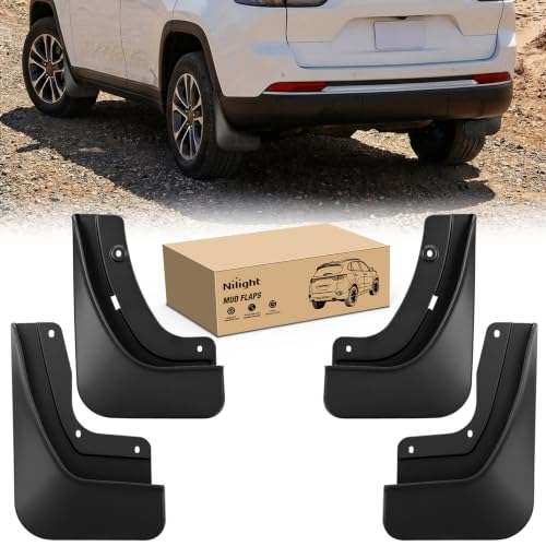 Image of Nilight Mud Flaps Splash Guards for Jeep Grand Cherokee 2022-2026 | No Drilling Precision Fit, Heavy Duty All Weather Protection, Front & Rear Set