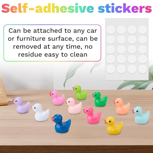 11 PCS Cute Duck Rearview Mirror Accessories, Solid Color Duck Car Accessories, Dashboard Decorations Adhesive Ornaments, Fun Duck Car Decorations Interior Decor