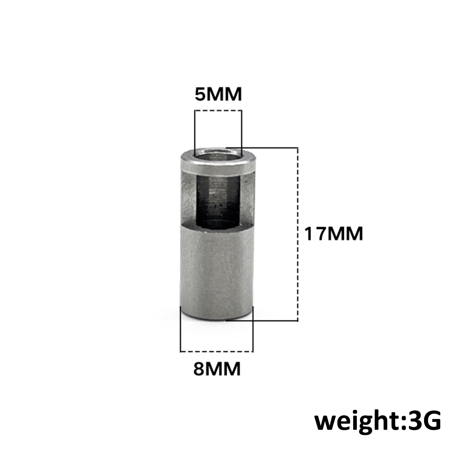 8 mm bis 5 mm Motorachskupplung Wellenhülse 3 Stück 8 mm auf 5 mm Motorachskupplung Wellenhülse für 1:8 ferngesteuertes Auto ersetzt Motorachsenwechsel über Wellenadapter