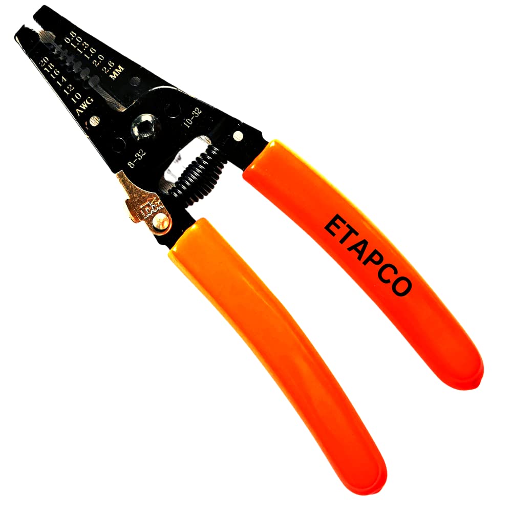 Etapco Wire Stripper, Red Wire Stripper - Wire Strippers Electrical, Cable Cutters, Cable Stripper Tool - Wire Strippers, Cable Stripper (Red Curved)