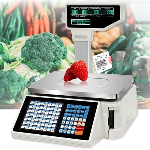Báscula digital comercial con impresora y pantalla LCD miniatura 1