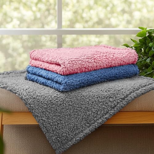 Image of Luciphia 1 Pack 3 Calming Dog Blanket Fluffy Premium Fleece Pet Blankets Soft Sherpa Throw for Dogs Puppy Cat Haze Blue Small (23 inch x16 inch)