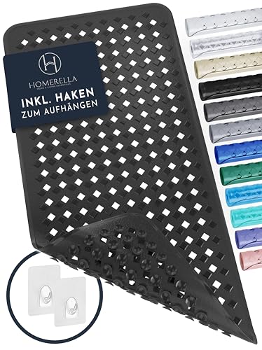 Homerella Badewannenmatte rutschfest Hautsensitiv 88x39cm, INKL. AUFHÄNGUNG | Antirutschmatte...