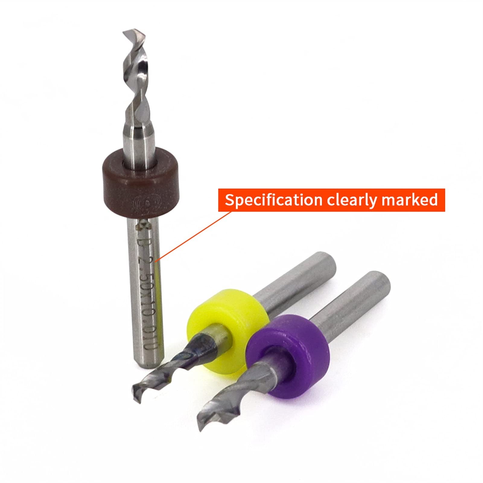 DINGGUANGHE-CUP 10Pcs Tungsten Carbide Milling Cutter for CNC Machine Bit Tool 3.175mm Steel (Hole Diameter : 0.5mm 10pcs)