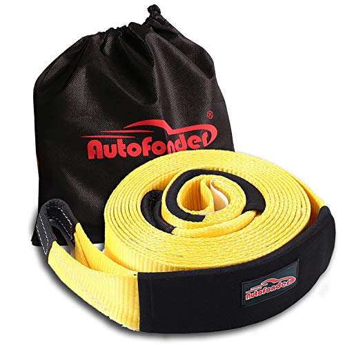 Tow Strap 20ft Tow Strap 30.000 LBS (12 US TON) Rated Capacity Heavy Duty Vehicle Tow Strap with Reinforced Loops Protective Water Resistant Sleeves Emergency Towing Rope for Recover