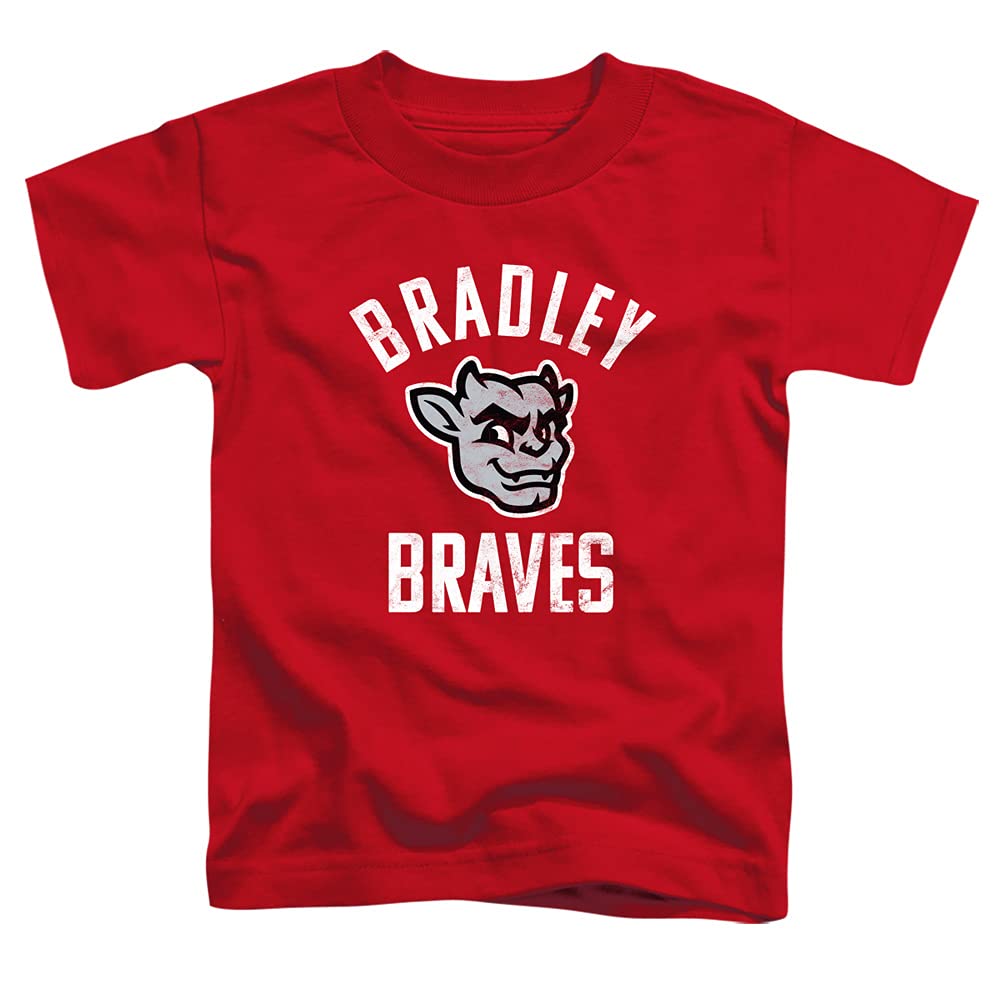 Bradley University Official Braves Logo Unisex Toddler T Shirt,Red, 3