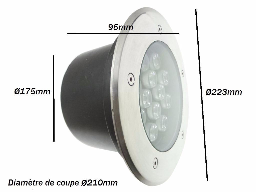 Spot Extérieur Encastrable LED IP65 220V Sol 18W 60° - Blanc Froid 6000K - 8000K - SILAMP