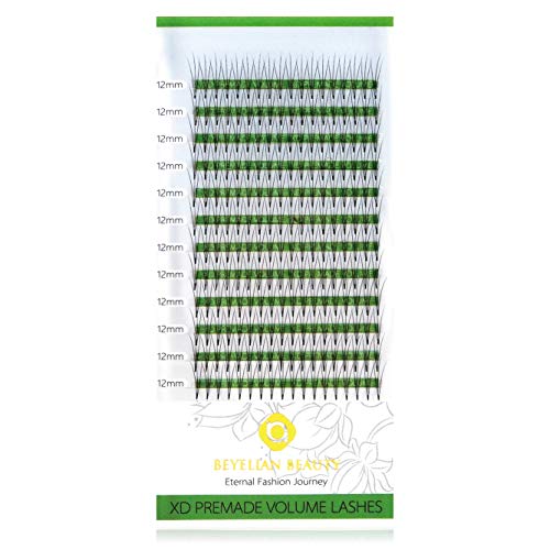 BEYELIAN 3D Premade Fans Volume Lashes Individual Eyelash Extensions Ultra Natural (0.05mm 12mm C Curl 228 pcs)