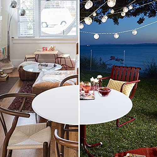 Miniatura 2 de Obstal - Mantel redondo ajustable, reversible, impermeable, antimanchas, elástico, fácil de limpiar, para exteriores e interiores, para mesas