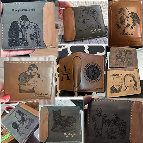 Custom Wallets for Men, Personalized Picture and Text Men's Wallet, Casual Bifold Wallet, Personalized Mens Wallet, Anniversary Birthday Gifts for Men Husband Dad Son Groomsmen (Dark brown)2