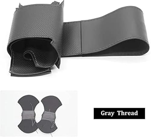 Miniatura 3 de Funda de cuero artificial para volante hecha a mano, para Nissan para X-Trail (T30) 2001-2003, funda de cuero negro para volante de automóvil