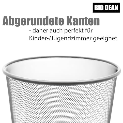 BigDean 2 Stück Papierkorb Mülleimer Büro silber 20L Draht – vielseitiger Mülleimer – Bild 6